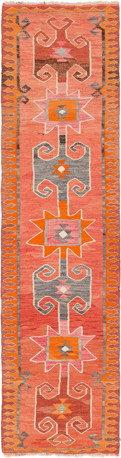 Vintage Tribal Kilim Runner - 3' 1" x 11' 8" (37" x 140")