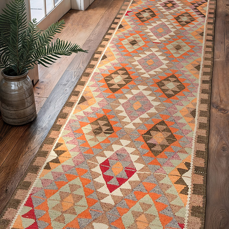 Vintage Anadolu Kilim Yolluk - 98 cm x 327 cm - K0077163