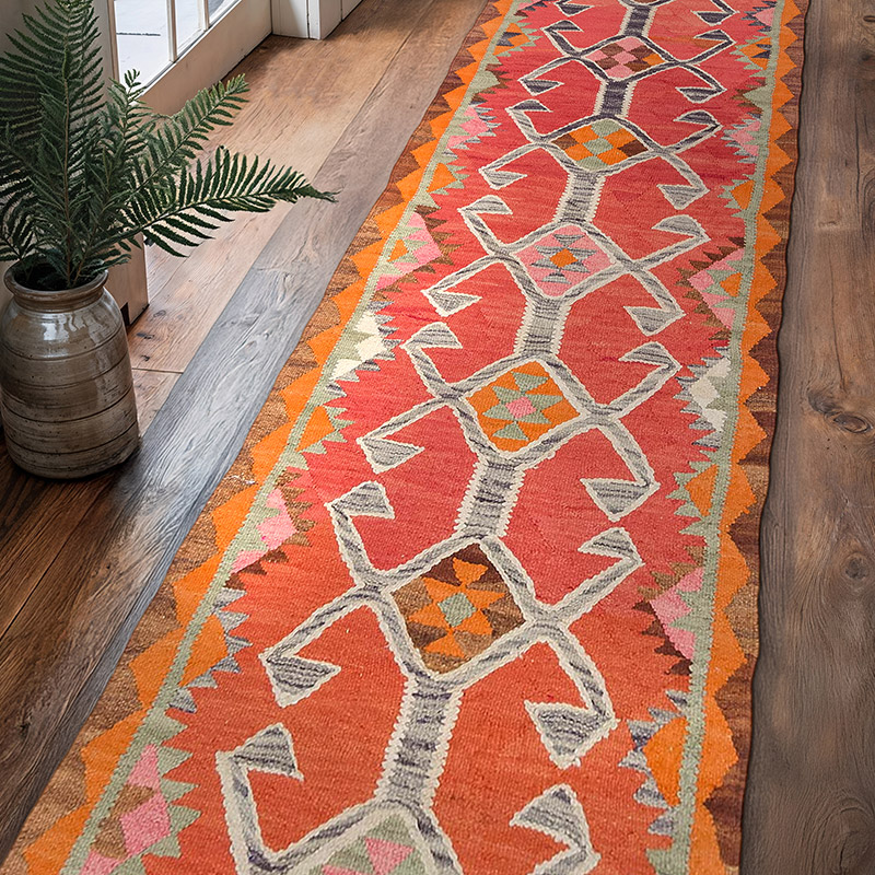 Vintage Anadolu Kilim Yolluk - 93 cm x 352 cm - K0077164