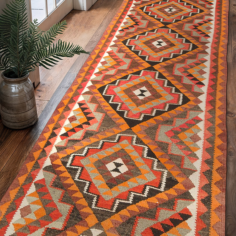 Vintage Anadolu Kilim Yolluk - 100 cm x 303 cm - K0077174