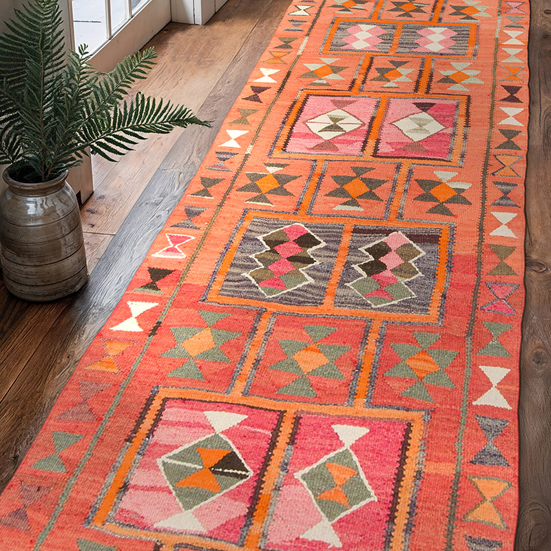 Vintage Anadolu Kilim Yolluk - 98 cm x 309 cm - K0077176