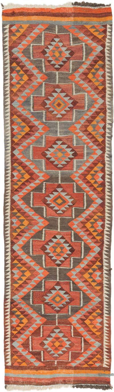 Vintage Tribal Kilim Runner - 2' 6" x 8' 11" (30" x 107")