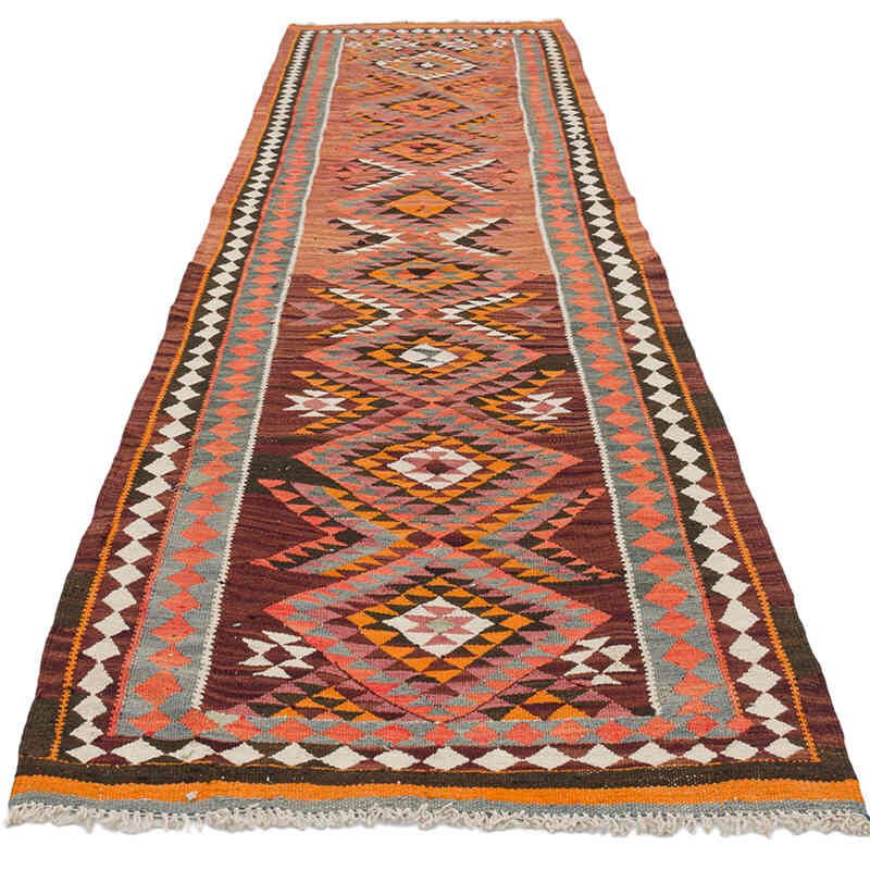 Vintage Tribal Kilim Runner - 3' 1" x 10' 2" (37" x 122") - K0077180