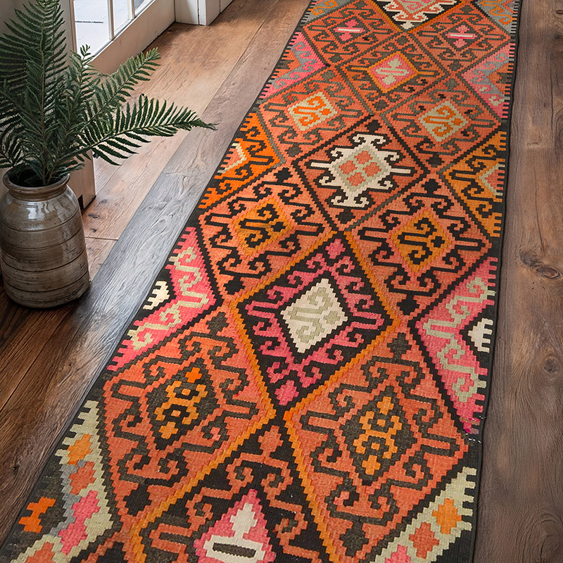 Vintage Anadolu Kilim Yolluk - 90 cm x 346 cm - K0077188