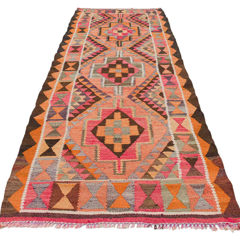 Vintage Tribal Kilim Runner - 3' 1" x 9' 10" (37" x 118") - K0077189