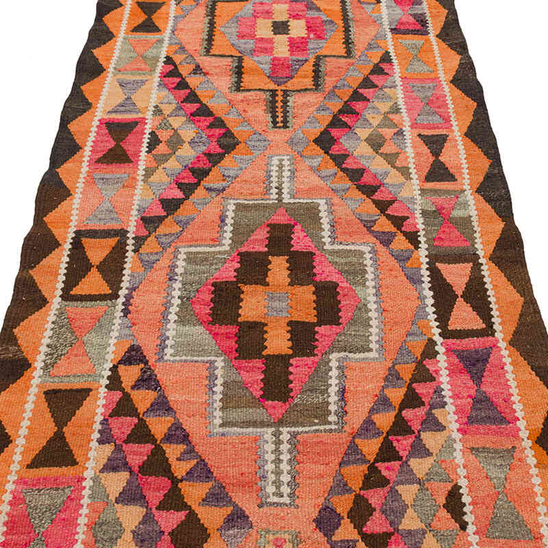 Vintage Tribal Kilim Runner - 3' 1" x 9' 10" (37" x 118") - K0077189