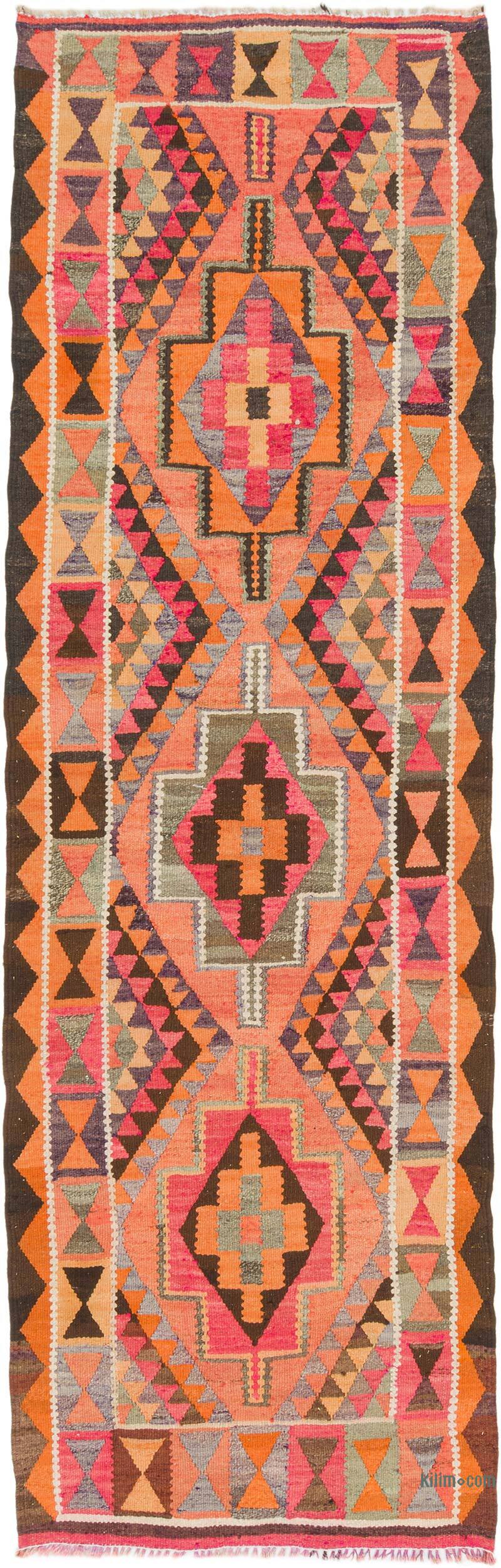 Vintage Tribal Kilim Runner - 3' 1" x 9' 10" (37" x 118") - K0077189