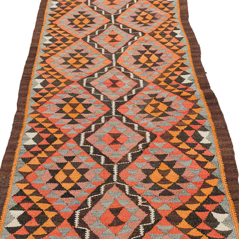 Vintage Tribal Kilim Runner - 2' 10" x 10' 11" (34" x 131") - K0077194