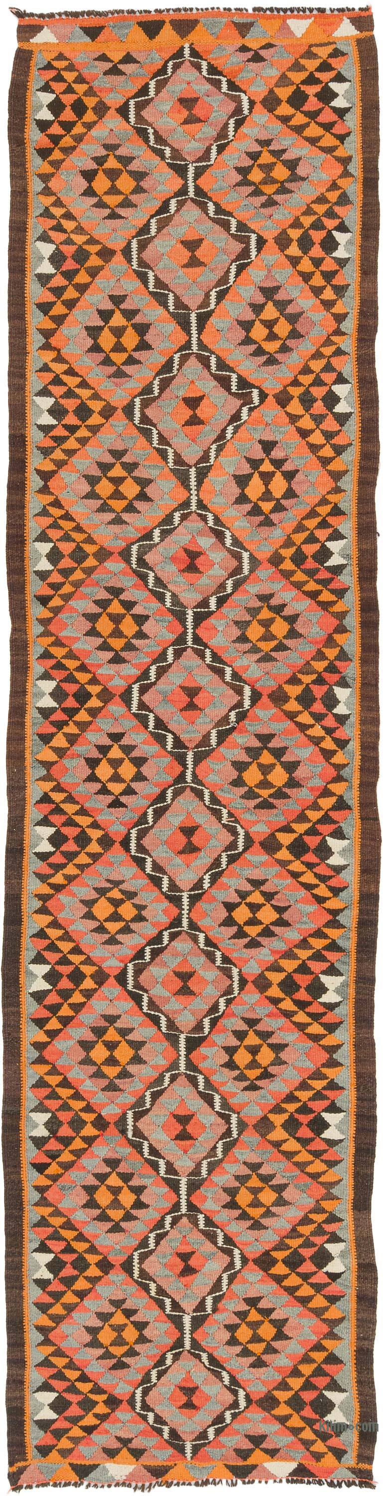Vintage Tribal Kilim Runner - 2' 10" x 10' 11" (34" x 131") - K0077194