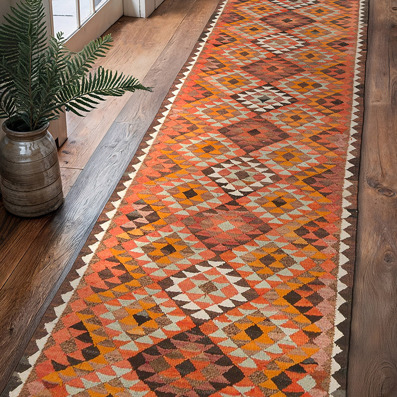 Alfombra Kilim Tribal Vintage - 100 cm x 340 cm - K0077199