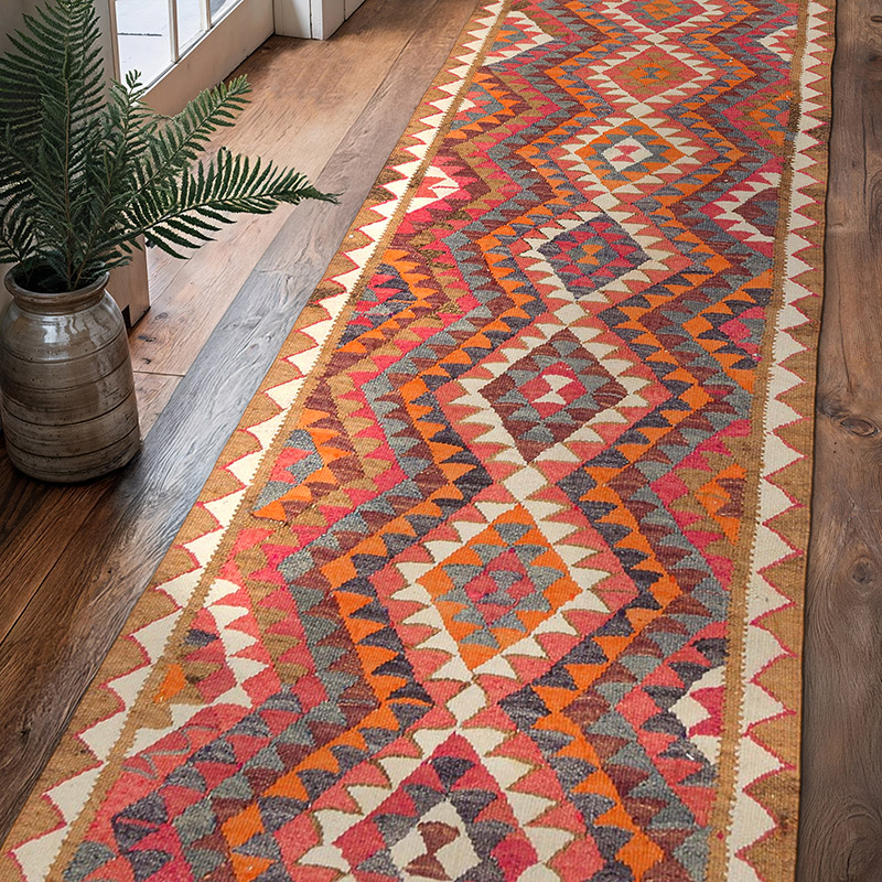 Alfombra Kilim Tribal Vintage - 100 cm x 330 cm - K0077207