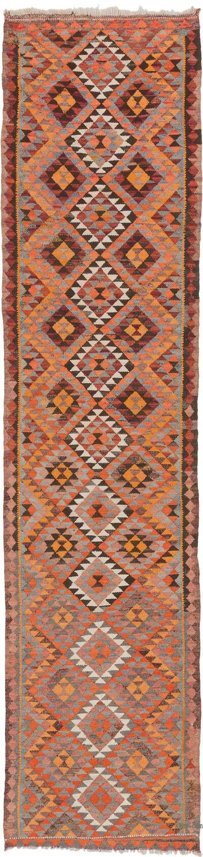 Vintage Tribal Kilim Runner - 2' 11" x 12' 1" (35" x 145")