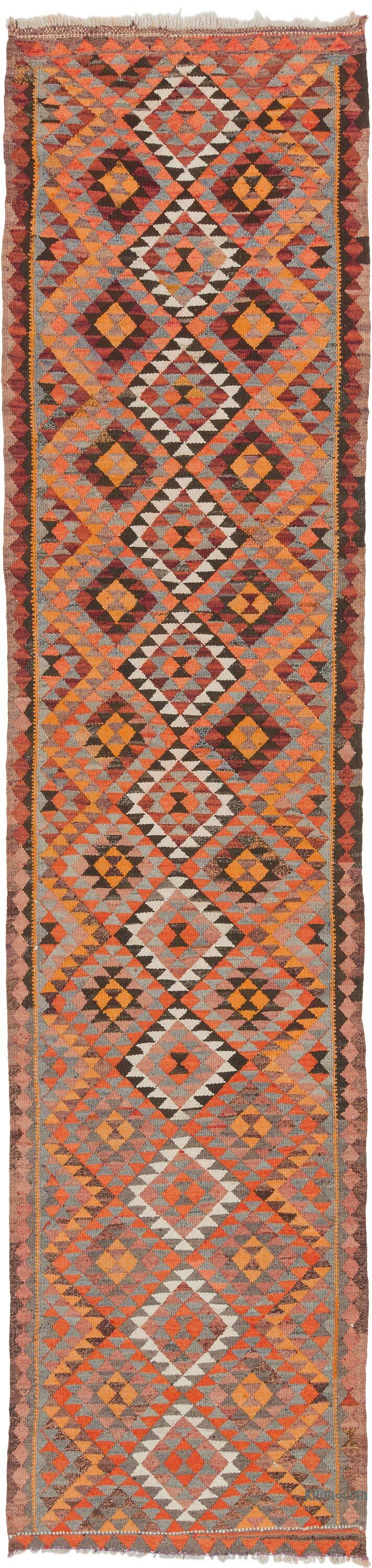 Vintage Tribal Kilim Runner - 2' 11" x 12' 1" (35" x 145") - K0077208