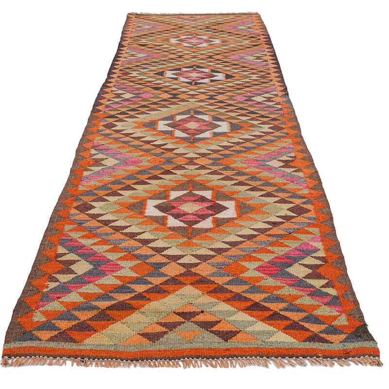 Alfombra Kilim Tribal Vintage - 91 cm x 327 cm - K0077210