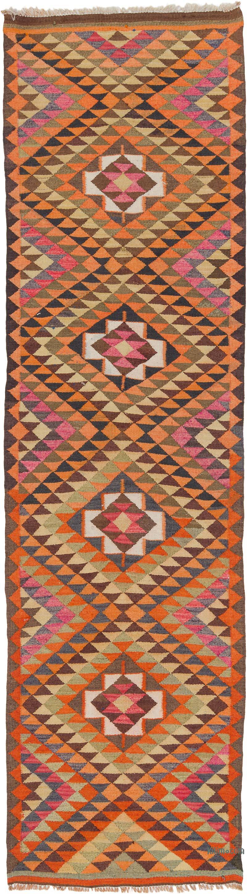 Alfombra Kilim Tribal Vintage - 91 cm x 327 cm - K0077210