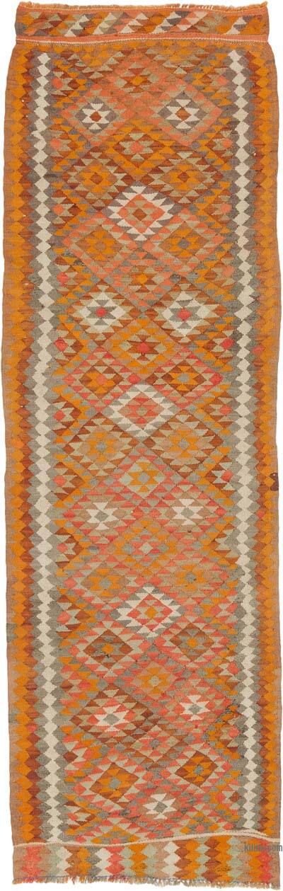 Vintage Tribal Kilim Runner - 3' 2" x 10' 1" (38" x 121")