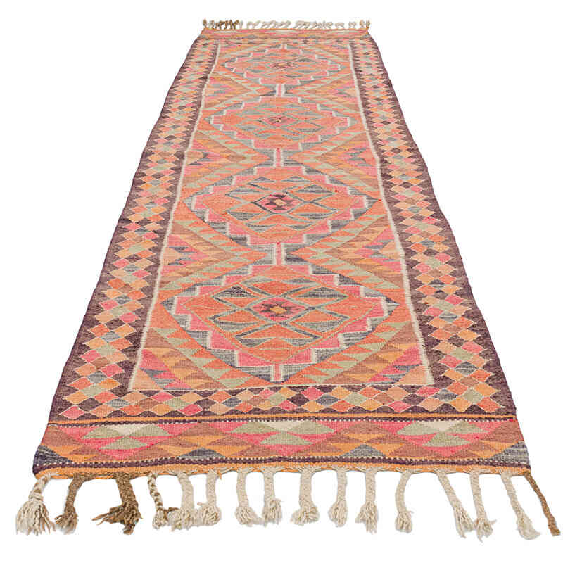 Vintage Tribal Kilim Runner - 3' 2" x 10' 8" (38" x 128") - K0077218