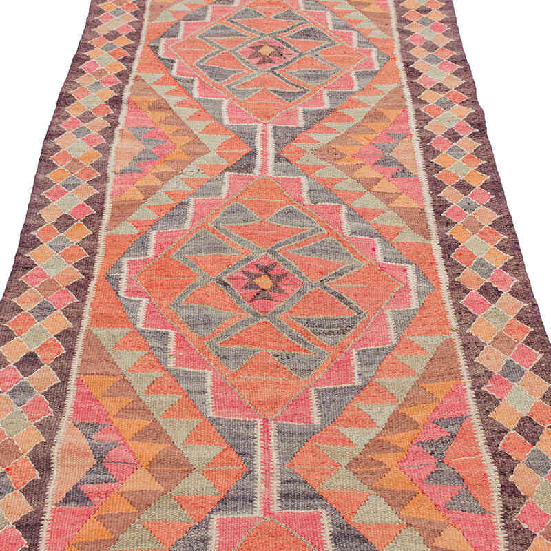 Vintage Tribal Kilim Runner - 3' 2" x 10' 8" (38" x 128") - K0077218