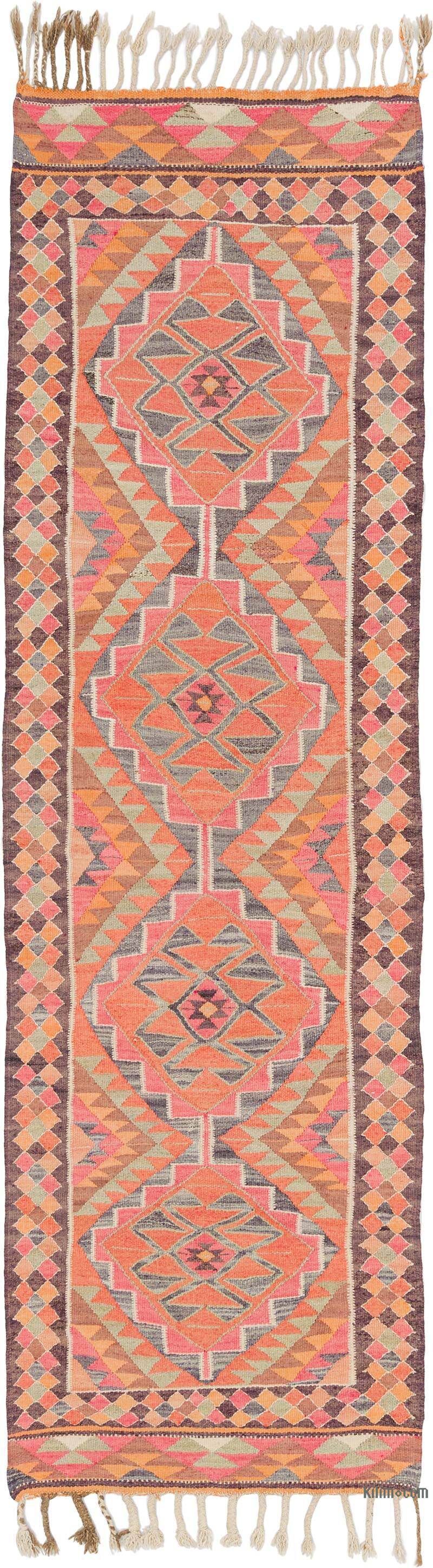 Vintage Tribal Kilim Runner - 3' 2" x 10' 8" (38" x 128") - K0077218