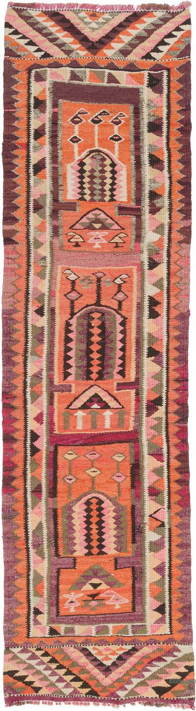 Vintage Tribal Kilim Runner - 2' 10" x 10' 5" (34" x 125")