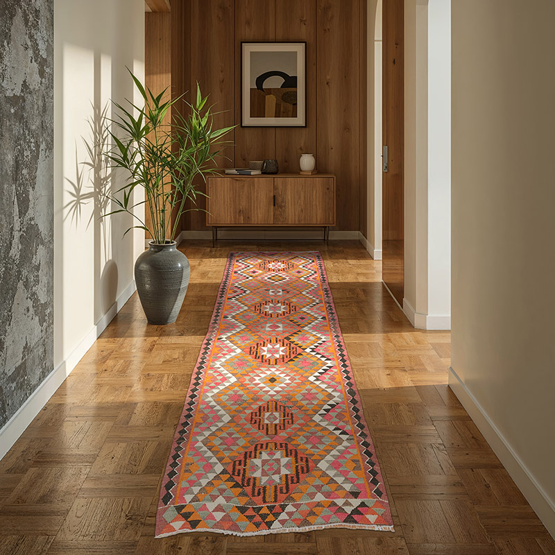 Alfombra Kilim Tribal Vintage - 96 cm x 282 cm - K0077222