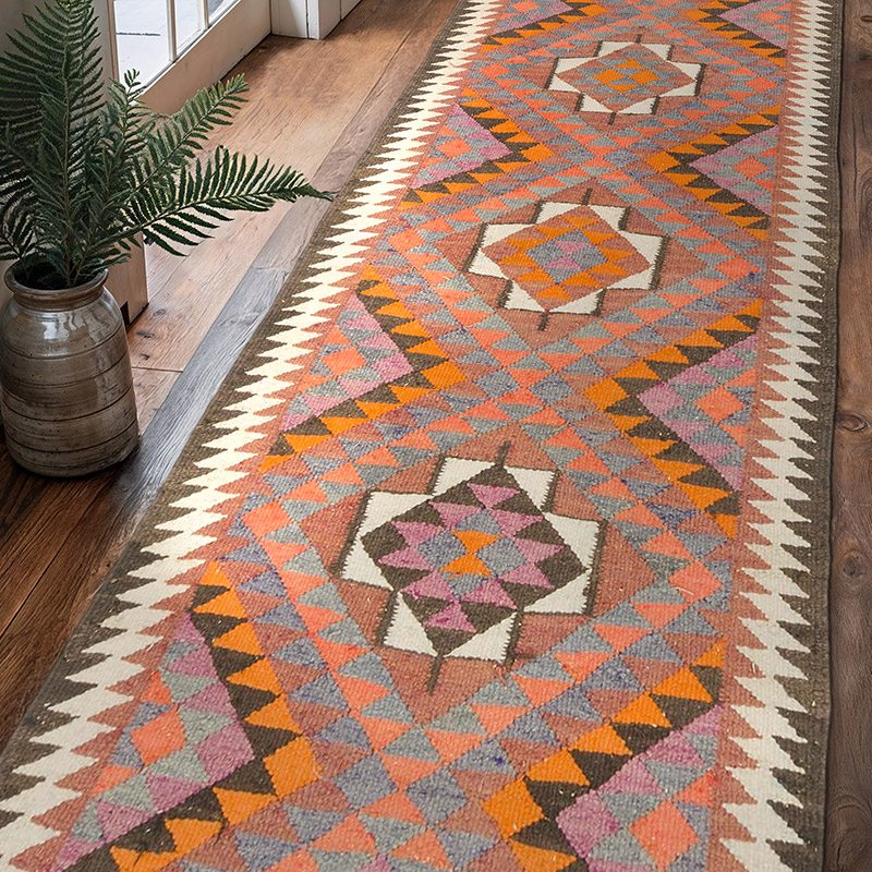 Vintage Anadolu Kilim Yolluk - 96 cm x 300 cm - K0077227