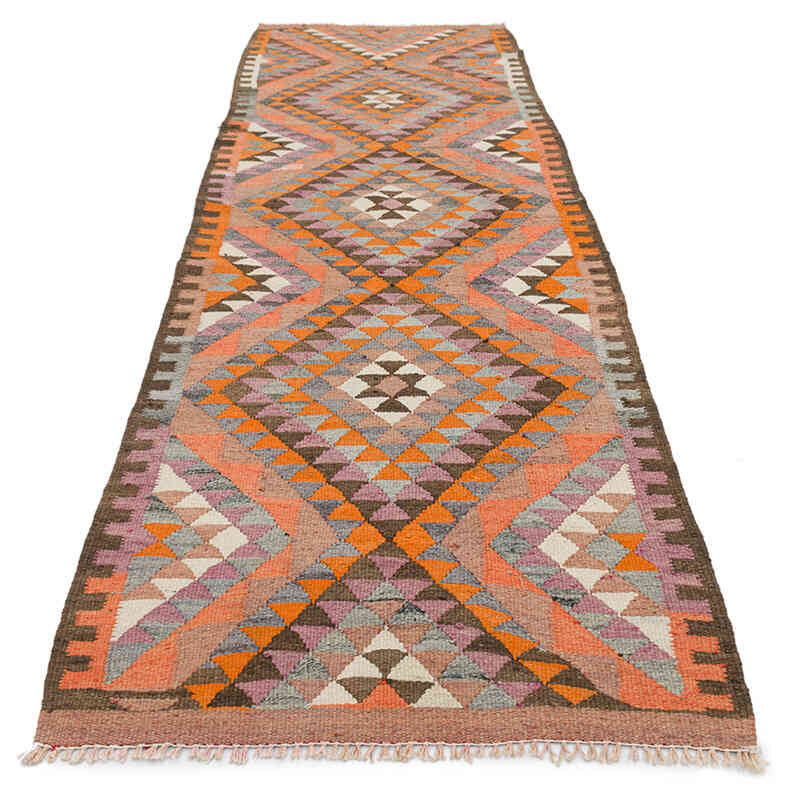 Vintage Tribal Kilim Runner - 3' 1" x 9' 10" (37" x 118") - K0077229