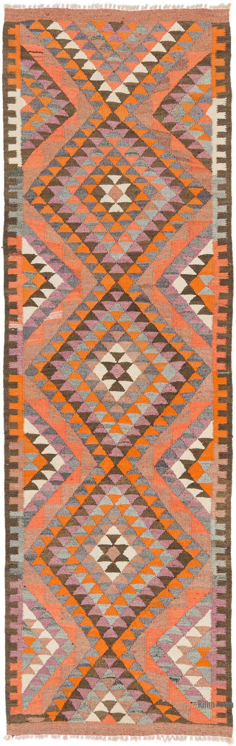 Vintage Tribal Kilim Runner - 3' 1" x 9' 10" (37" x 118") - K0077229