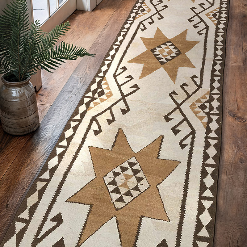 Vintage Tribal Kilim Runner - 3' 1" x 11' 3" (37" x 135") - K0077230