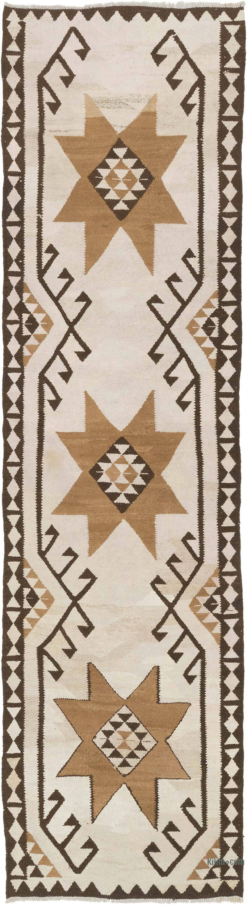 Vintage Tribal Kilim Runner - 3' 1" x 11' 3" (37" x 135") - K0077230
