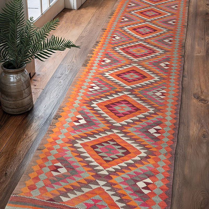 Alfombra Kilim Tribal Vintage - 83 cm x 326 cm - K0077232