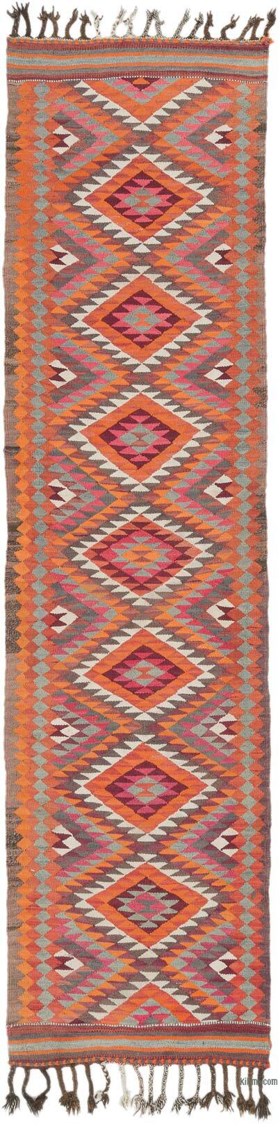 Vintage Tribal Kilim Runner - 2' 9" x 10' 8" (33" x 128")