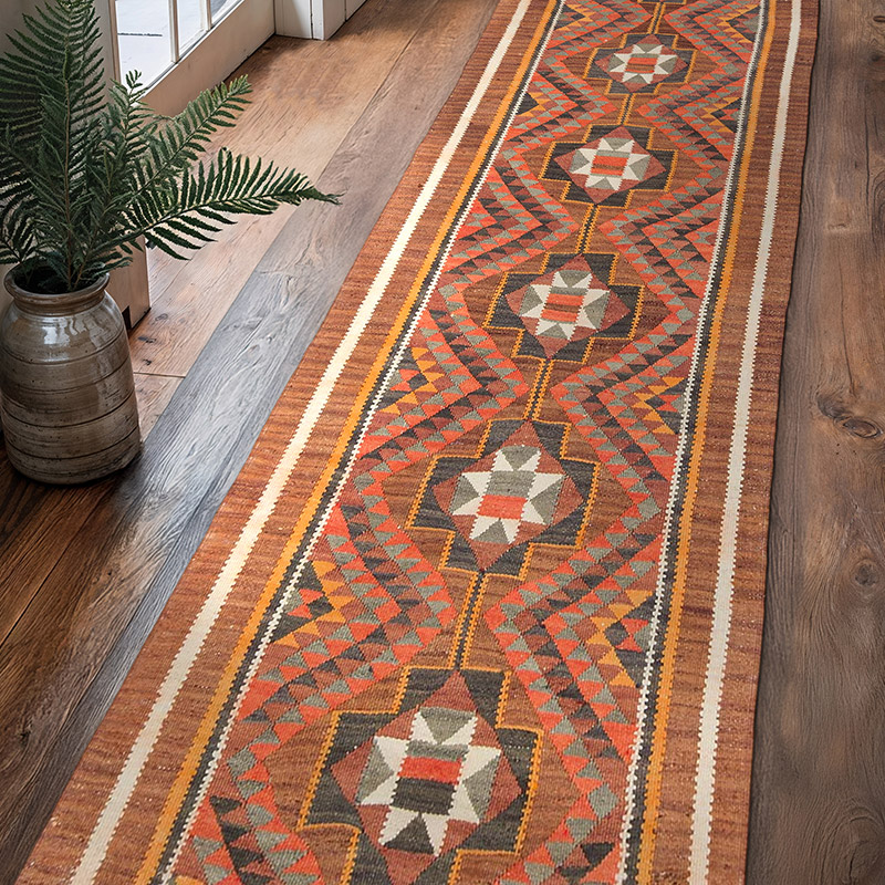 Vintage Tribal Kilim Runner - 3'  x 11' 5" (36" x 137") - K0077234
