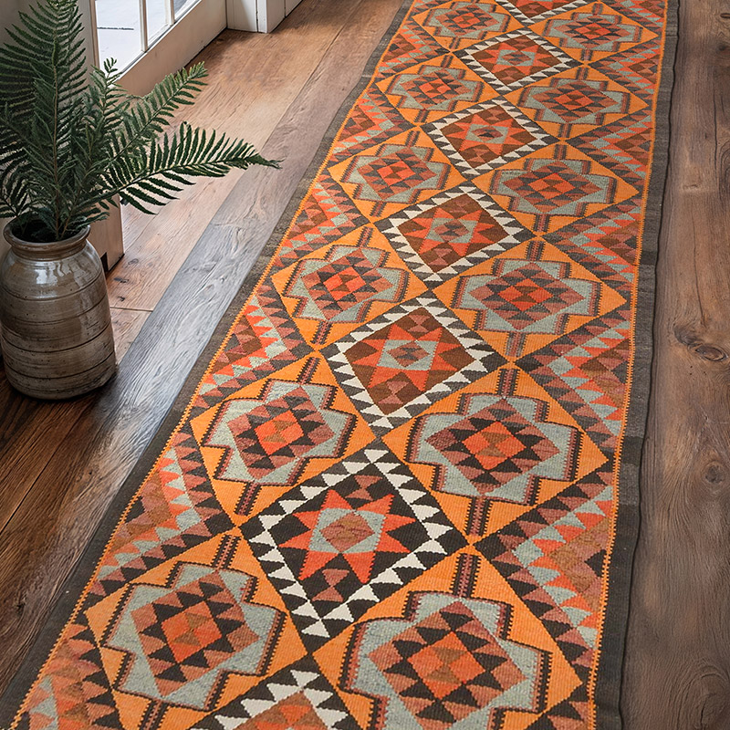 Alfombra Kilim Tribal Vintage - 84 cm x 315 cm - K0077238