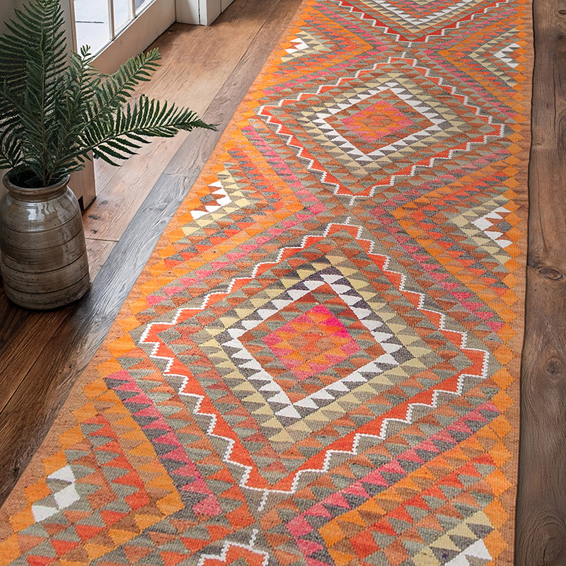Vintage Anadolu Kilim Yolluk - 95 cm x 316 cm - K0077240
