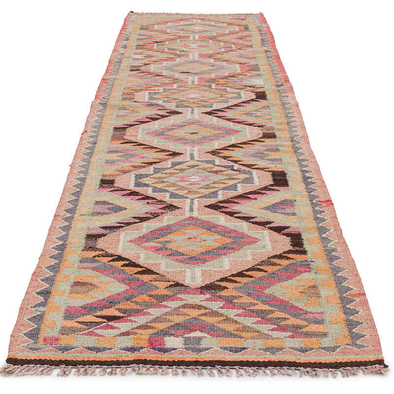 Vintage Tribal Kilim Runner - 2' 11" x 10' 6" (35" x 126") - K0077241
