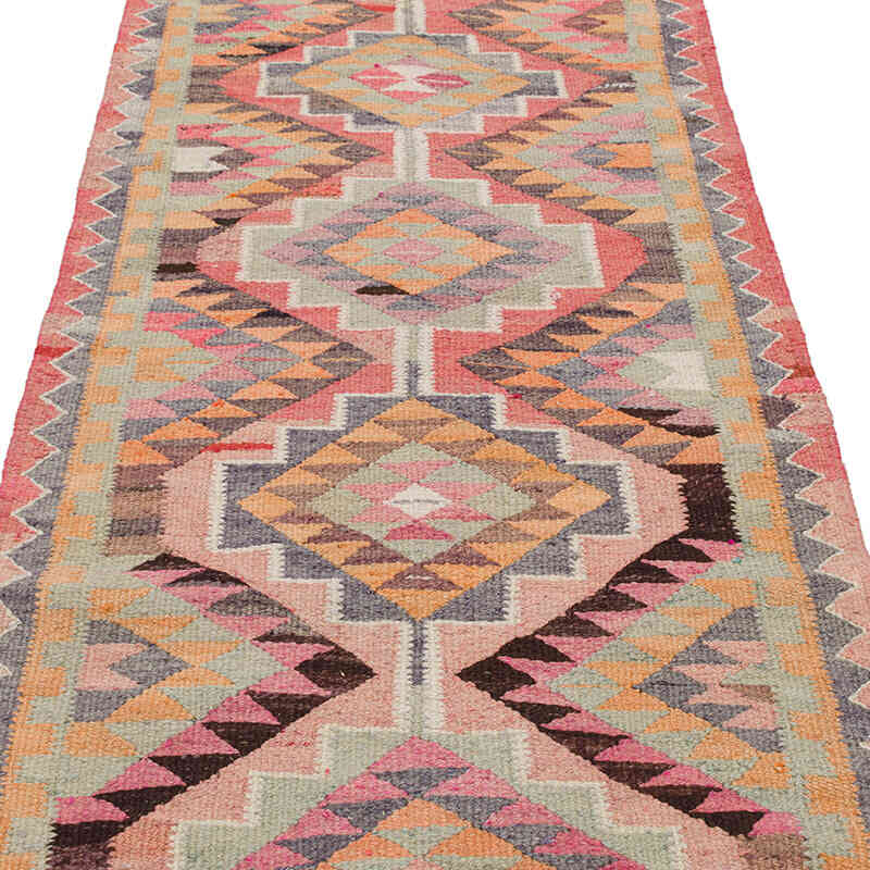 Vintage Tribal Kilim Runner - 2' 11" x 10' 6" (35" x 126") - K0077241