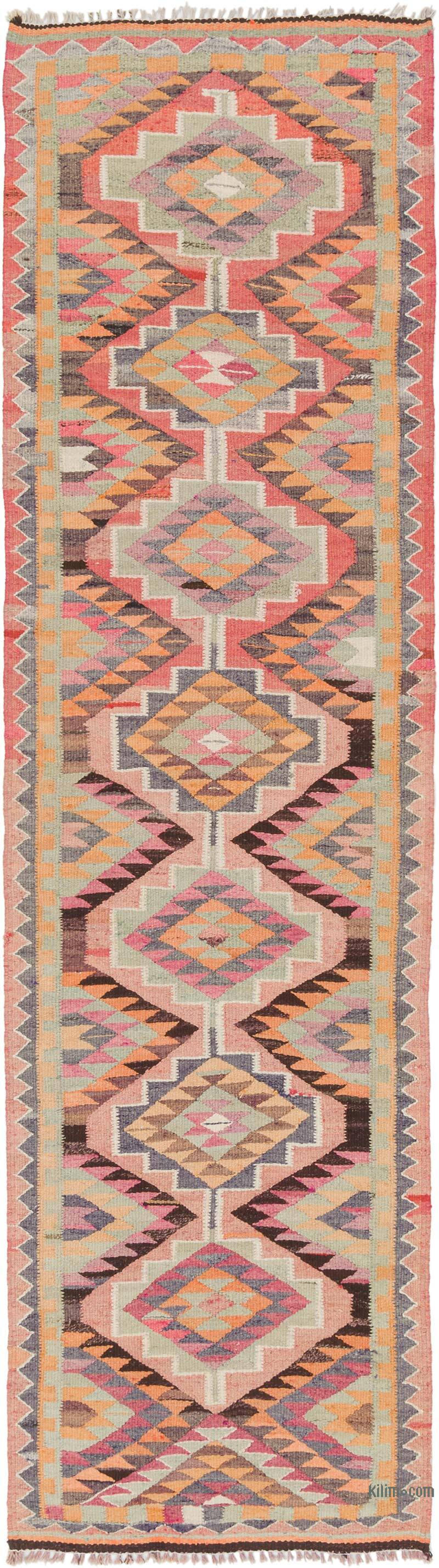 Vintage Tribal Kilim Runner - 2' 11" x 10' 6" (35" x 126") - K0077241
