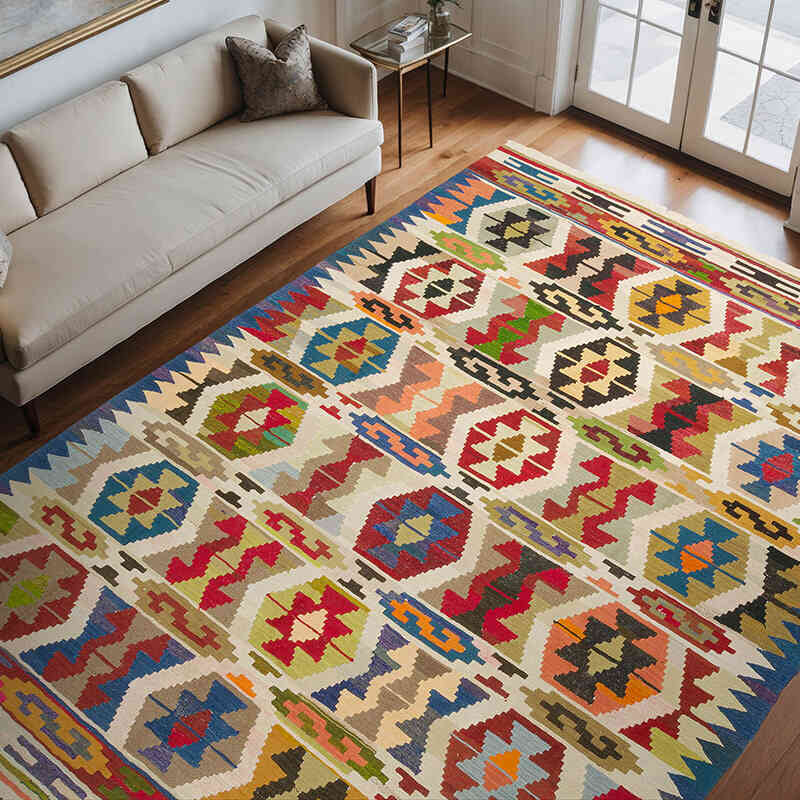 Nueva Alfombra Turca Kilim - 260 cm x 346 cm - K0077246