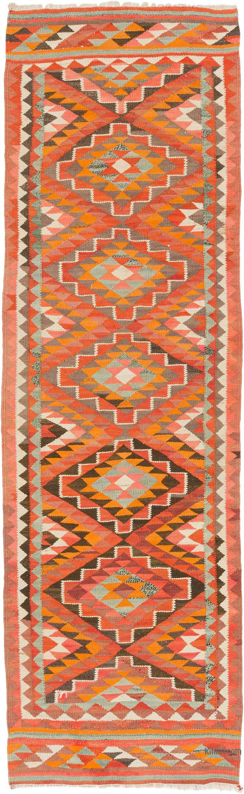 Vintage Tribal Kilim Runner - 2' 11" x 9' 7" (35" x 115") - K0077260