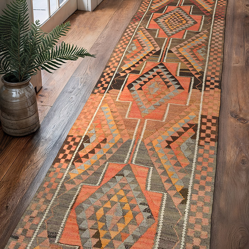 Vintage Anadolu Kilim Yolluk - 95 cm x 370 cm - K0077262