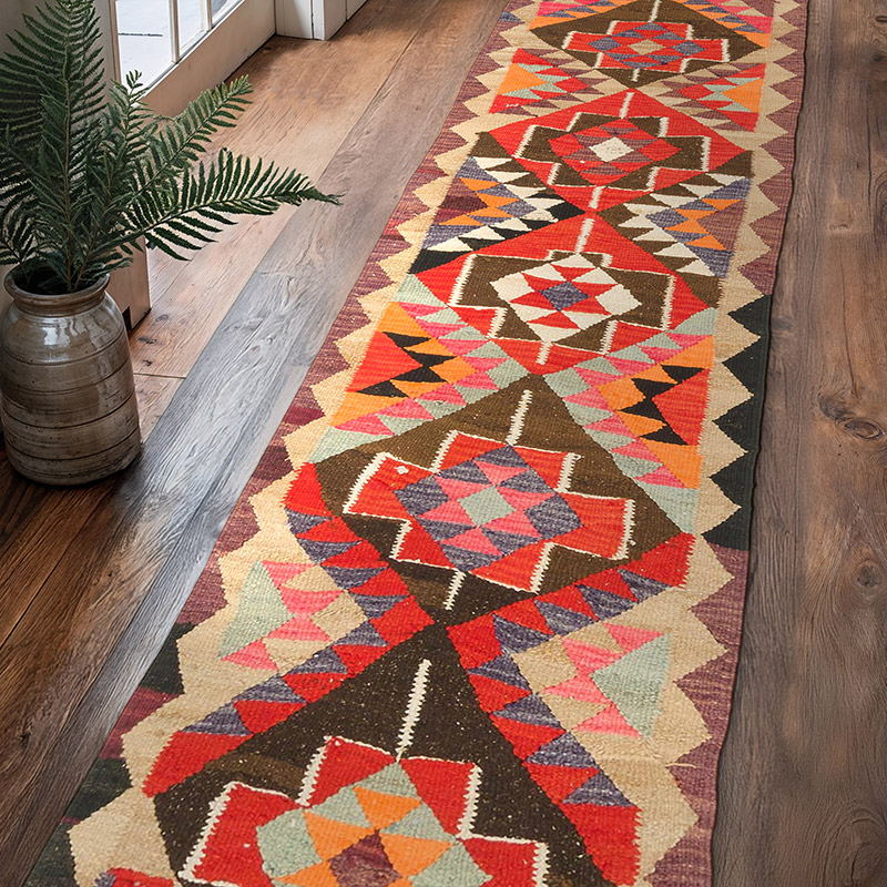 Alfombra Kilim Tribal Vintage - 83 cm x 354 cm - K0077264