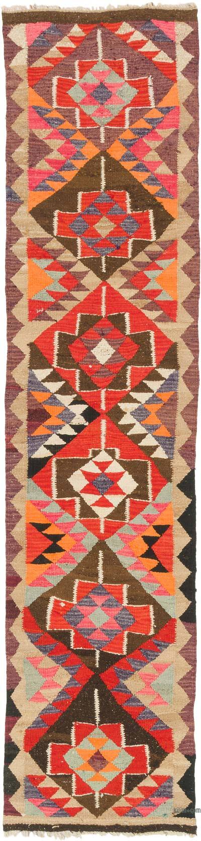 Vintage Tribal Kilim Runner - 2' 9" x 11' 7" (33" x 139")