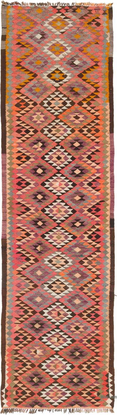 Vintage Tribal Kilim Runner - 3' 1" x 11' 1" (37" x 133")