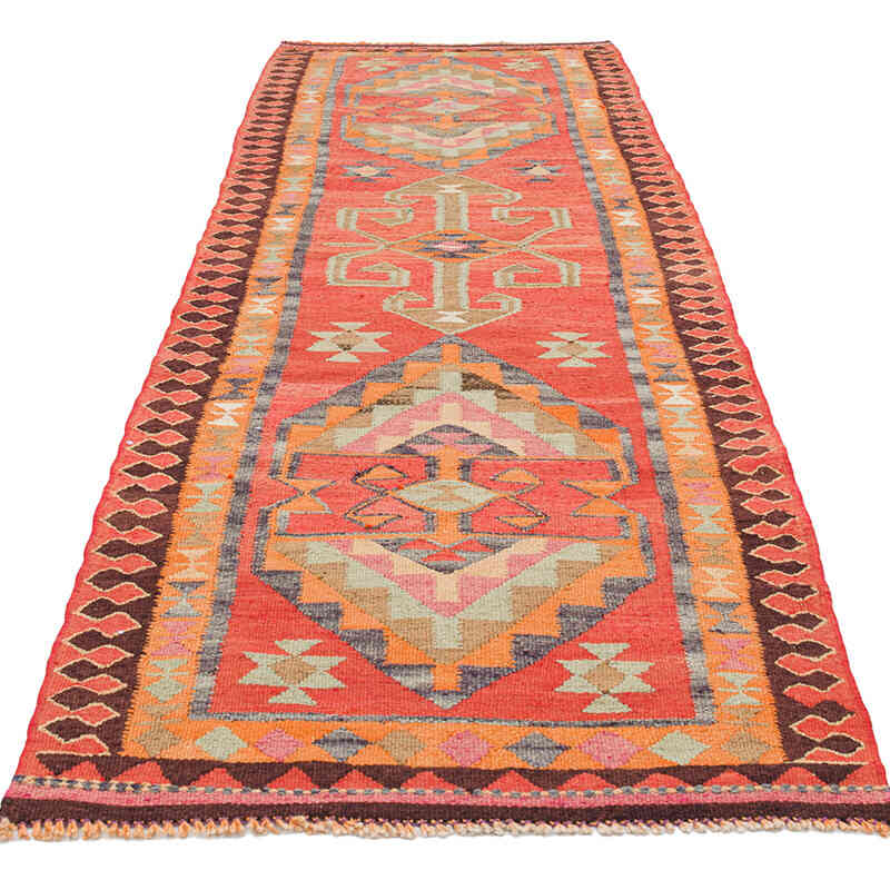 Vintage Tribal Kilim Runner - 3' 3" x 10' 2" (39" x 122") - K0077274