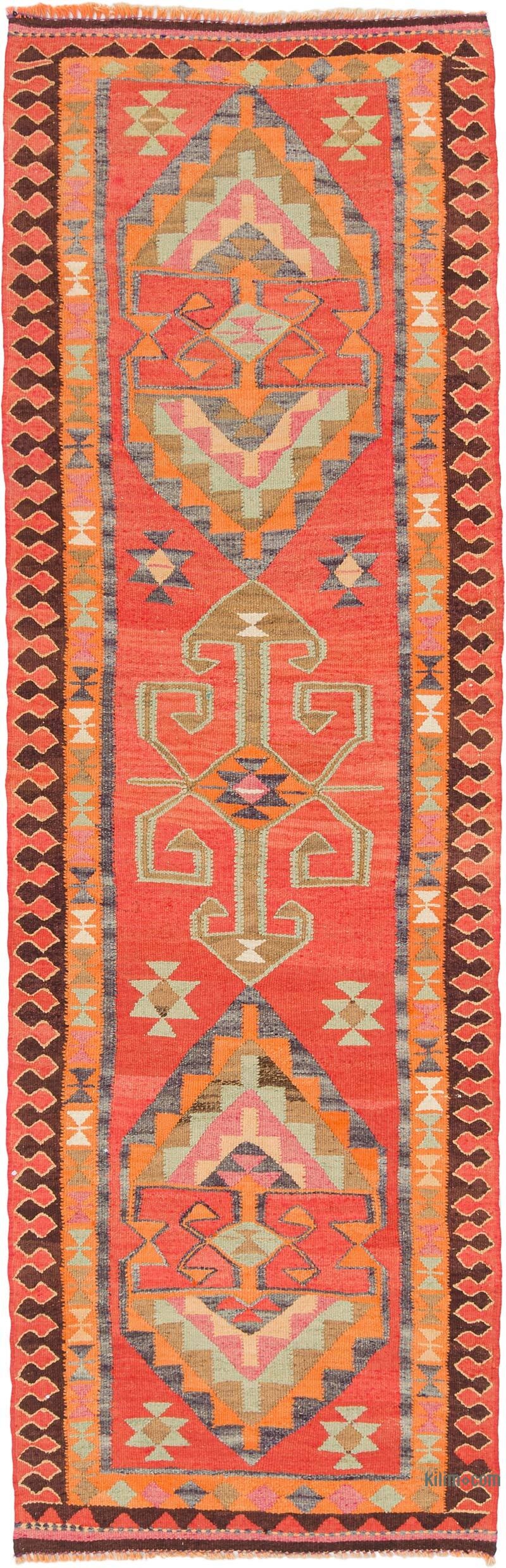 Vintage Tribal Kilim Runner - 3' 3" x 10' 2" (39" x 122") - K0077274