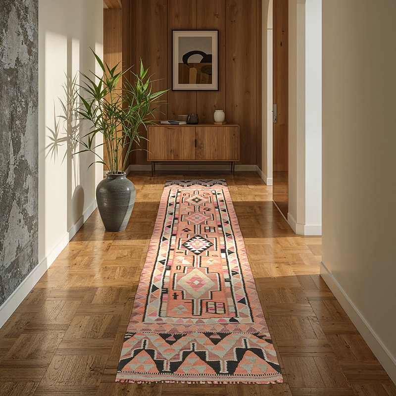 Alfombra Kilim Tribal Vintage - 91 cm x 288 cm - K0077276