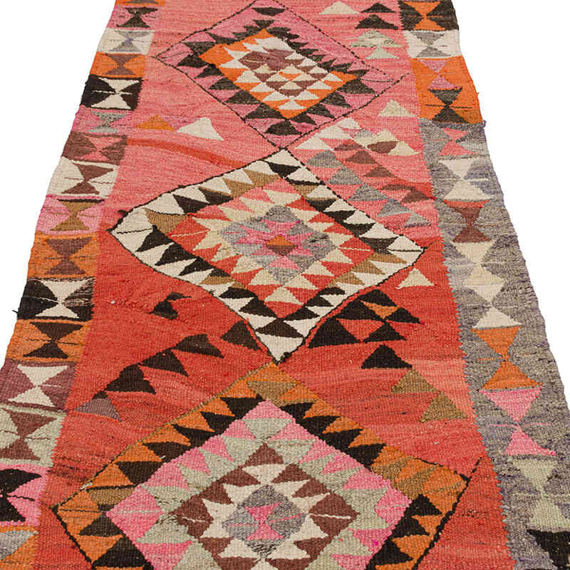 Vintage Tribal Kilim Runner - 3' 3" x 11' 4" (39" x 136") - K0077282