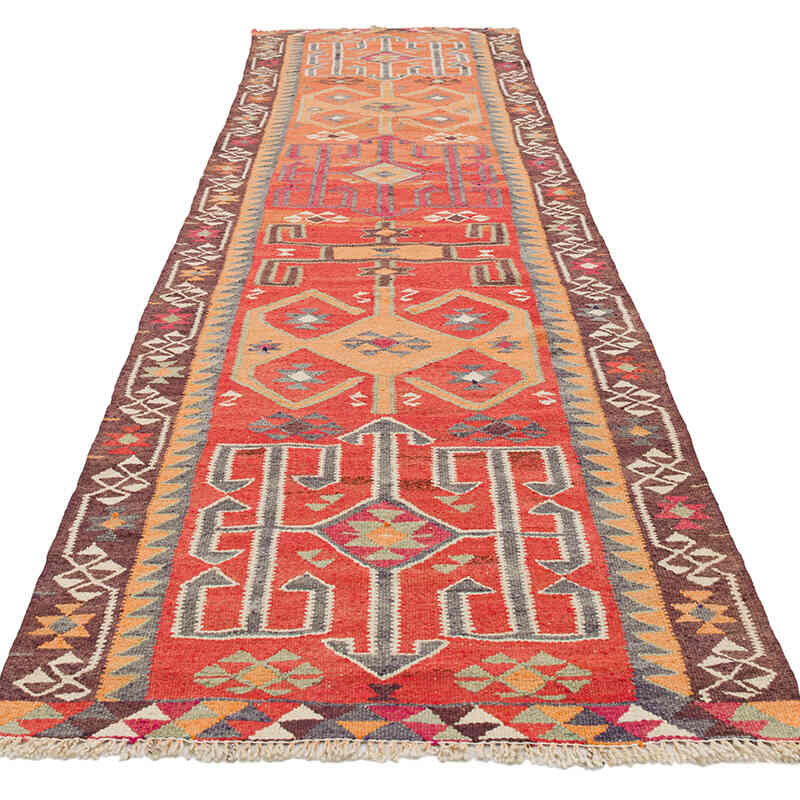 Vintage Tribal Kilim Runner - 3' 3" x 11' 6" (39" x 138") - K0077285
