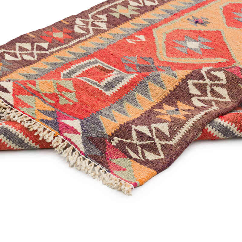 Vintage Tribal Kilim Runner - 3' 3" x 11' 6" (39" x 138") - K0077285